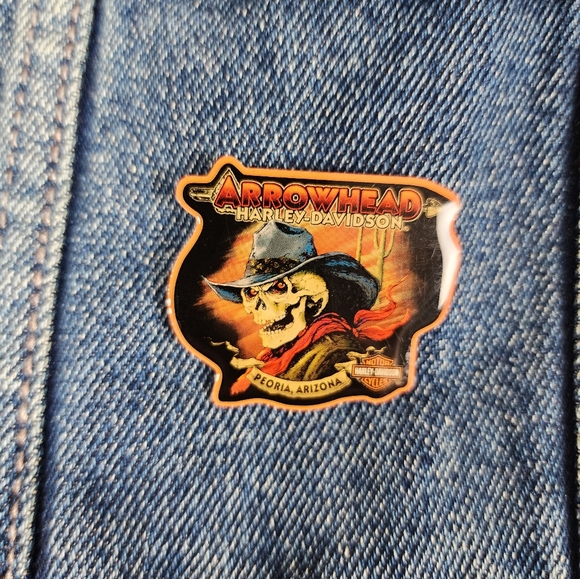 Harley Davidson Denim Biker Vest! - Picture 3 of 9